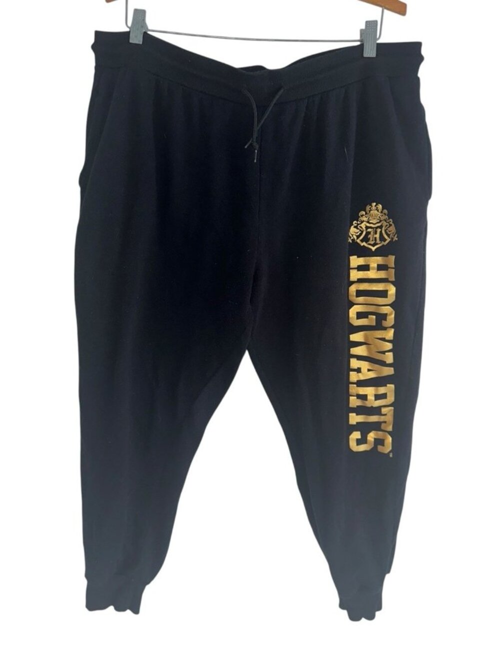 Harry Potter Womens Hogwarts Jogger Sweatpants Plus 3XL Black Gold Graphic